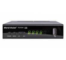 Ресивер Т2 World Vision T625D4 (Металл,Дисплей, кнопки,2хUSB,IPTV, GX6702S5, T/T2/C, H.265, AC3])