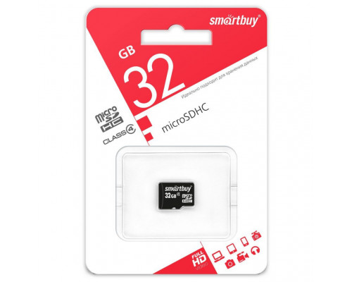 SMARTBUY (SB32GBSDCL4-00) MICRO SDHC 32GB CLASS 4 (без адаптера)