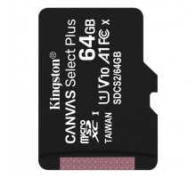 Карта памяти MicroSD 64GB Class 10 Kingston Canvas Select A1 (100 Mb/s)