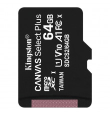 Карта памяти MicroSD 64GB Class 10 Kingston Canvas Select A1 (100 Mb/s)