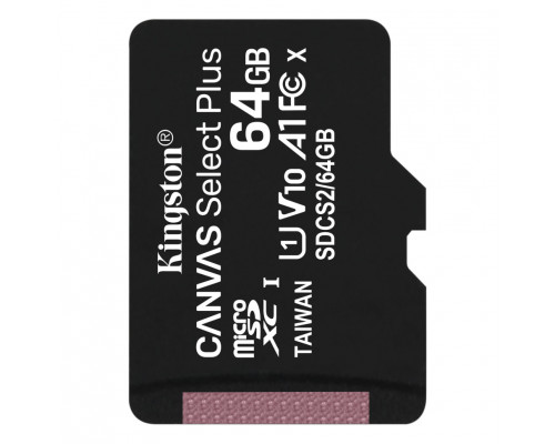 Карта памяти MicroSD 64GB Class 10 Kingston Canvas Select A1 (100 Mb/s)