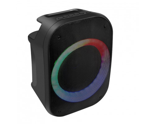 Колонка портативная Perfeo DISCO RING 6.5" LED, FM, MP3 USB/microSD, AUX, TWS, MIC, 20Вт (black)