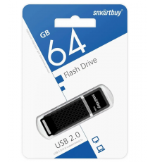 USB 2.0 Флеш-накопитель 64GB SmartBuy Quartz Черный