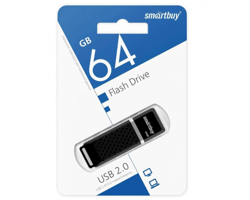 USB 2.0 Флеш-накопитель 64GB SmartBuy Quartz Черный