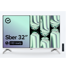 32" Телевизор Sber SDX 32H2125 белый 1366x768, HD Ready, 60 Гц, Wi-Fi, Smart TV, Салют ТВ