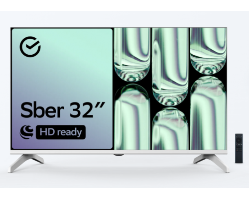 32" Телевизор Sber SDX 32H2125 белый 1366x768, HD Ready, 60 Гц, Wi-Fi, Smart TV, Салют ТВ