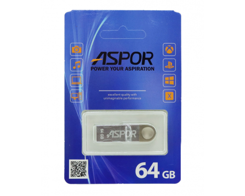 Flash Drive 64G USB 2.0 Aspor PK_TG026 (метал)