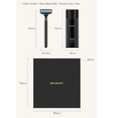 Набор для бритья Xiaomi Beheart S500 Basic Ver. (5 лезвий/1 кассета/пена) Черный