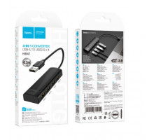 USB Hub Hoco 4 порта (USB2.0 to USB2.0*4) (black)