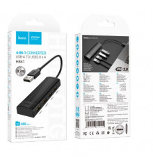 USB Hub Hoco 4 порта (USB2.0 to USB2.0*4) (black)