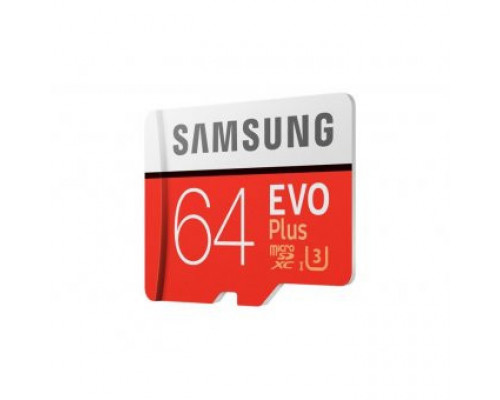 Карта памяти Samsung microSDHC 64GB EVO Plus Class10 UHS-I, w/adapter (MB-MC64HA/RU)