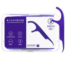 Зубная нить/зубочистки Xiaomi Soocas Floss Pick (50 штук) Фиолетовый