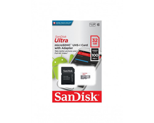 Карта памяти SanDisk microSDHC 32Gb Class 10 Ultra 80MB/s