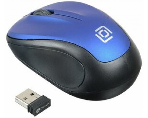 Мышь Oklick 675MW черный/синий оптическая (800dpi) беспроводная USB (2but)