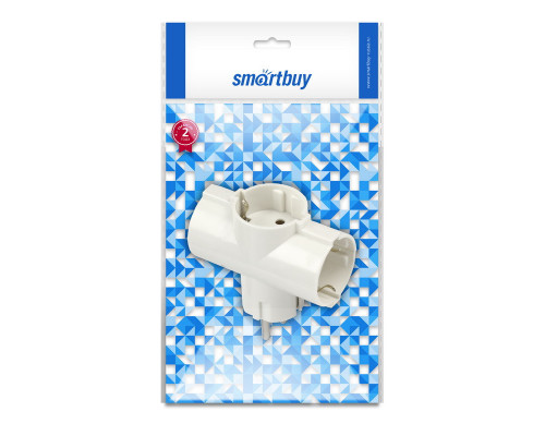 Тройник Разветвитель SmartBuy SBE-16-A03-3z, 3 гнезда 16А/250Вт с заземлением (white)