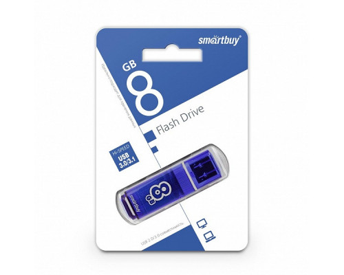 USB 2.0 Флеш-накопитель 8GB SmartBuy Glossy Синий