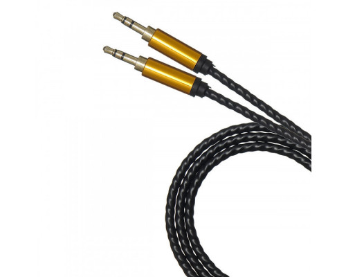 AUX кабель JD124, резино-спиралевый, 1м (black)