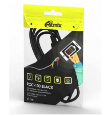 Кабель Ritmix RCC-100, USB - miniUSB, 1м (Чёрный)