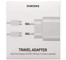 СЗУ Samsung USB-C 25W PD (AAAA) + кабель Type-C to Type-C Белый