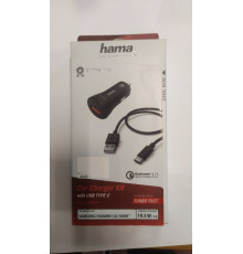 Комплект зар./устр. Hama H-183231 3A QC универсальное кабель USB Type C черный (00183231)