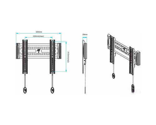 200*200 Крепление для TV NB C1-F ЧЕРНЫЙ