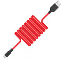USB кабель Hoco X21 Silicone Micro 1m (black - red)