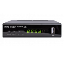 Ресивер Т2 World Vision T624D4 (Металл, Дисплей, кнопки,2хUSB,IPTV, GX6701, T/T2/C)