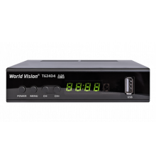 Ресивер Т2 World Vision T624D4 (Металл, Дисплей, кнопки,2хUSB,IPTV, GX6701, T/T2/C)