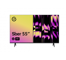 55" Телевизор Sber SDX 55U4126 чёрный 3840х2160, 4K Ultra HD, 60 Гц. Wi-Fi, Smart TV, Салют ТВ