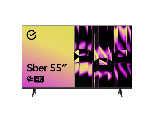 55" Телевизор Sber SDX 55U4126 чёрный 3840х2160, 4K Ultra HD, 60 Гц. Wi-Fi, Smart TV, Салют ТВ