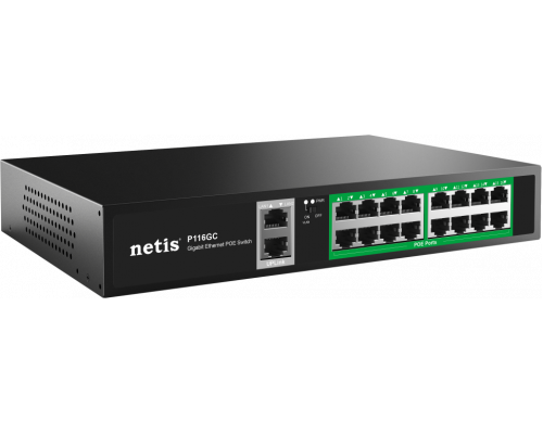 Коммутатор NETIS P116GС 16PORT 10/100M 16POE+2XGE+SFP